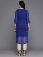 Thumbnail for Indo Era Blue Printed Straight Kurta - Distacart