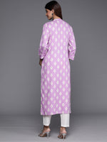 Thumbnail for Indo Era Lavender Printed Straight Kurta - Distacart