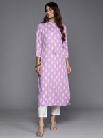 Thumbnail for Indo Era Lavender Printed Straight Kurta - Distacart