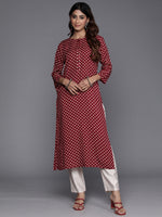 Thumbnail for Indo Era Maroon Printed Straight Kurta - Distacart