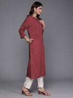 Thumbnail for Indo Era Maroon Printed Straight Kurta - Distacart