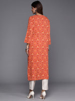 Thumbnail for Indo Era Orange Printed Straight Kurta - Distacart
