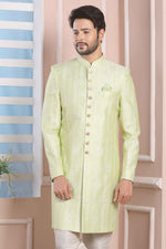Thumbnail for Raivat Ethnic Art Silk Thread Work Indo Western In Pista Green Colour - Distacart