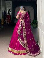 Thumbnail for Lorenvalley Fashion Pink Cotton Lace Touch Up Lehenga Choli with Dupatta