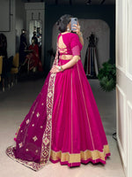 Thumbnail for Lorenvalley Fashion Pink Cotton Lace Touch Up Lehenga Choli with Dupatta