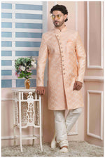 Thumbnail for Raivat Ethnic Art Silk Thread Work Indo Western In Peach Colour - Distacart