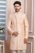 Thumbnail for Raivat Ethnic Art Silk Thread Work Indo Western In Peach Colour - Distacart