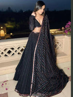 Thumbnail for Tulsi Art Black Multi Sequins Georgette Party Wear Lehenga Choli