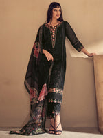 Thumbnail for Indo Era Black Embroidered Straight Kurta Trousers With Dupatta set - Distacart