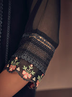 Thumbnail for Indo Era Black Embroidered Straight Kurta Trousers With Dupatta set - Distacart