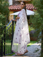 Thumbnail for Indo Era White Embroidered Straight Kurta Trousers With Dupatta set - Distacart