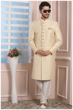 Thumbnail for Raivat Ethnic Art Silk Thread Work Indo Western In Cream Colour - Distacart