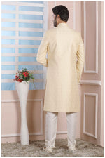 Thumbnail for Raivat Ethnic Art Silk Thread Work Indo Western In Cream Colour - Distacart