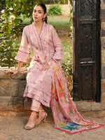 Thumbnail for Indo Era Mauve Embroidered A-Line Kurta Trousers With Dupatta set - Distacart