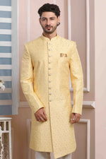 Thumbnail for Raivat Ethnic Art Silk Thread Work Indo Western In Yellow Colour - Distacart