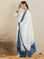 Thumbnail for Indo Era Off White Embroidered Straight Kurta Trousers With Dupatta set - Distacart