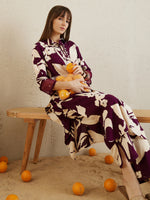 Thumbnail for Indo Era Burgundy Printed Straight Kurta Trousers set - Distacart