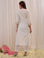 Thumbnail for Indo Era Off White Printed Straight Kurta - Distacart