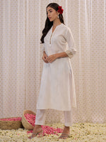 Thumbnail for Indo Era Off White Printed Straight Kurta - Distacart