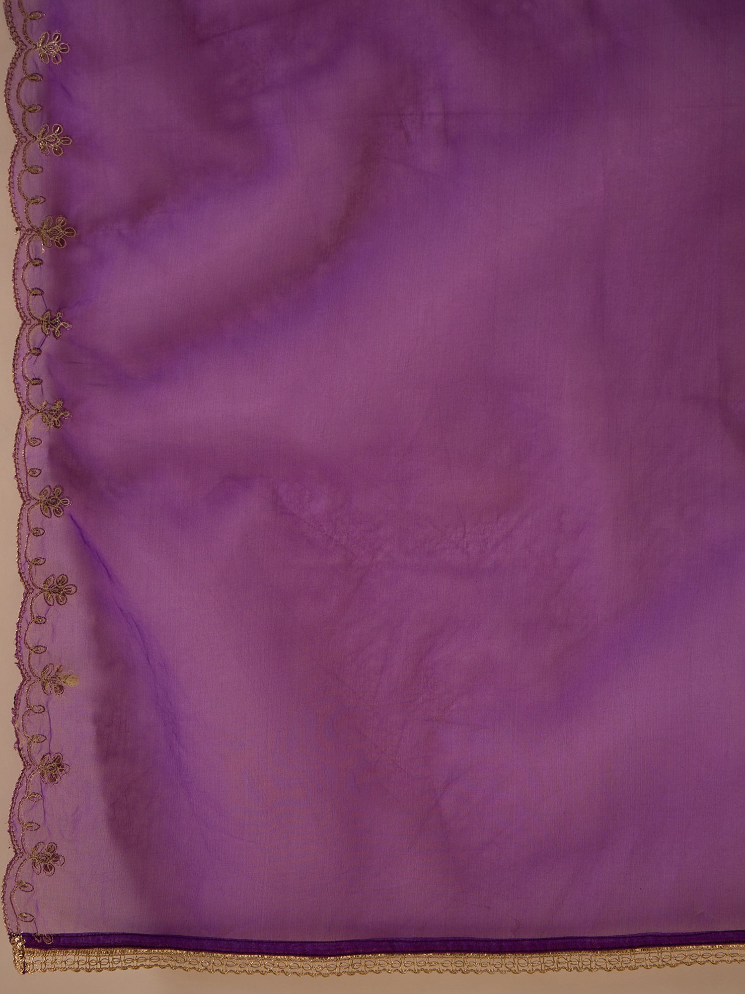 Indo Era Purple Embroidered Straight Kurta Trousers With Dupatta set - Distacart