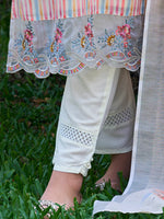 Thumbnail for Indo Era Multi Striped Straight Kurta Trousers With Dupatta set - Distacart