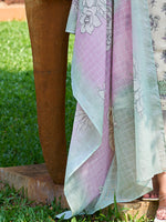 Thumbnail for Indo Era Off White Printed Straight Kurta Trousers With Dupatta set - Distacart