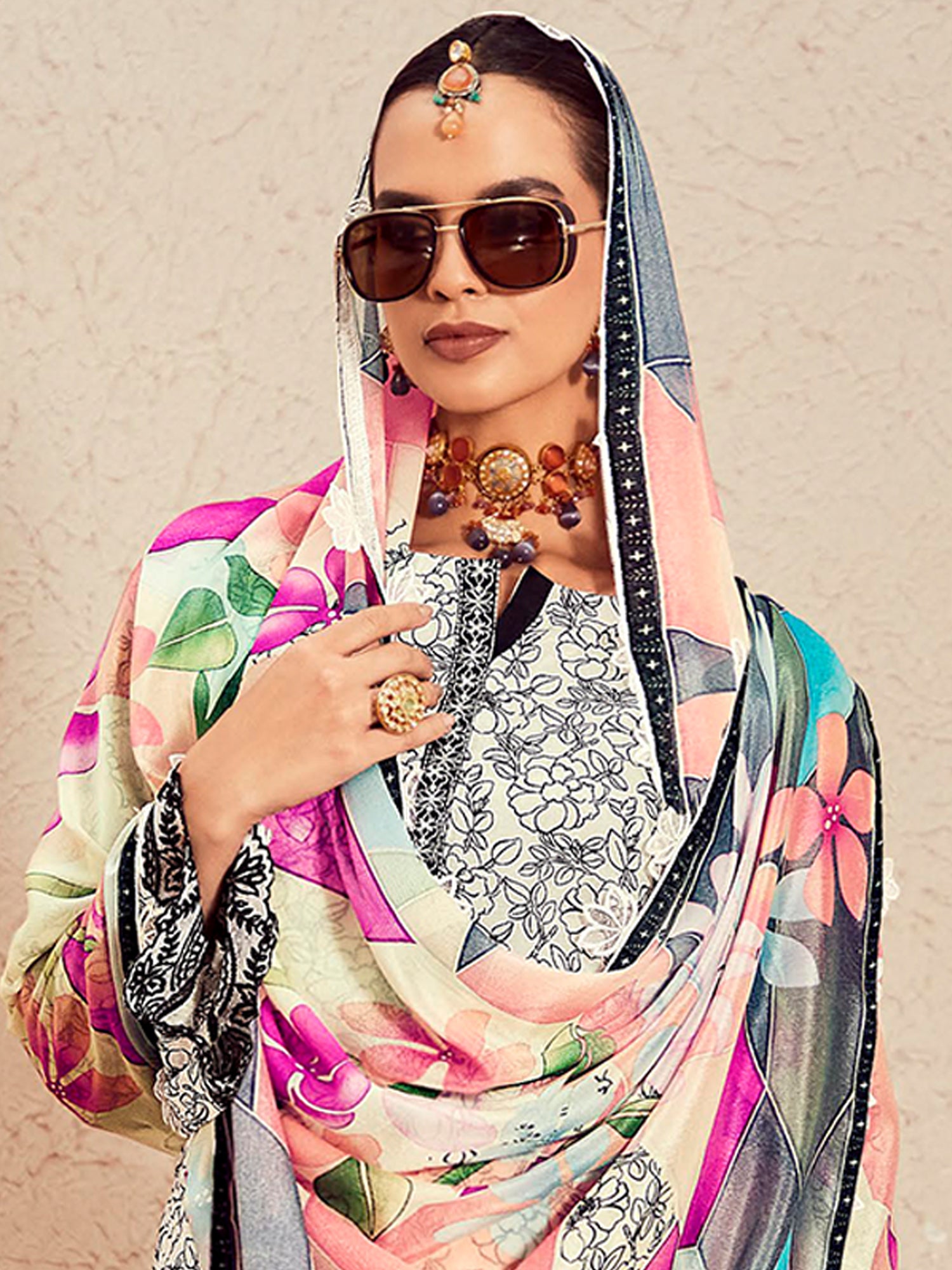 Indo Era Off White Printed Straight Kurta Trousers With Dupatta Set - Distacart