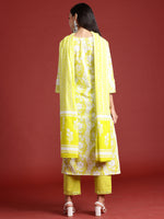 Thumbnail for Indo Era Green Printed Straight Kurta Trousers With Dupatta set - Distacart