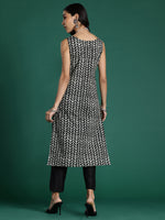 Thumbnail for Indo Era Black Printed Straight Kurta - Distacart