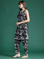 Thumbnail for Indo Era Black Printed Straight Kurta Trousers set - Distacart