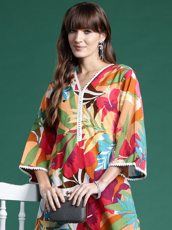 Indo Era Multi Printed Straight Kurta Trousers set - Distacart