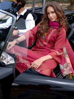 Thumbnail for Indo Era Pink Embroidered A-Line Kurta Trousers With Dupatta Set - Distacart