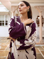 Thumbnail for Indo Era Burgundy Printed A-Line Kurta Salwar set - Distacart
