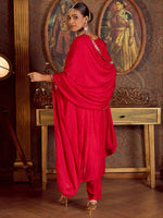 Thumbnail for Indo Era Magenta Embroidered Straight Kurta Trousers With Dupatta set - Distacart