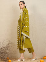 Thumbnail for Indo Era Green Embroidered A-Line Kurta Trousers With Dupatta set - Distacart
