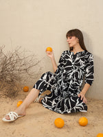 Thumbnail for Indo Era Black Printed Straight Kurta Trousers set - Distacart