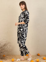 Thumbnail for Indo Era Black Printed Straight Kurta Trousers set - Distacart