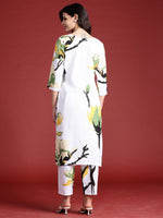 Thumbnail for Indo Era White Printed Straight Kurta Trousers set - Distacart