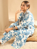 Thumbnail for Indo Era White Printed Straight Kurta Trousers set - Distacart