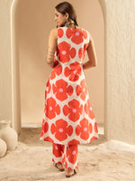 Thumbnail for Indo Era White Printed Straight Kurta Trousers set - Distacart