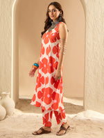 Thumbnail for Indo Era White Printed Straight Kurta Trousers set - Distacart