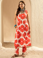 Thumbnail for Indo Era White Printed Straight Kurta Trousers set - Distacart