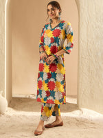 Thumbnail for Indo Era Multi Printed Straight Kurta Trousers set - Distacart