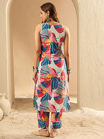 Thumbnail for Indo Era White Printed Straight Kurta Trousers set - Distacart