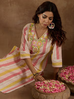 Thumbnail for Indo Era Multi Embroidered Straight Kurta Trousers Set - Distacart