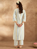 Thumbnail for Indo Era Multi Embroidered Straight Kurta Trousers Set - Distacart