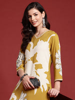 Thumbnail for Indo Era Mustard Printed A-Line Kurta Salwar set - Distacart