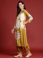 Thumbnail for Indo Era Mustard Printed A-Line Kurta Salwar set - Distacart