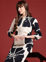 Thumbnail for Indo Era Off White Printed Straight Kurta Palazzos Set - Distacart