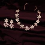 Thumbnail for Tehzeeb Creations Sea Green Colour Star Design Stone Studded Necklace With Earrings - Distacart